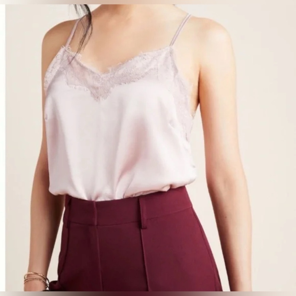 Anthropologie dusty pink camo tank top small